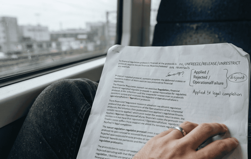 Margin note splitting Applied, Rejected and OperationalFailure as disjoint; ERC-TRUST enforceability